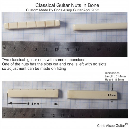 Classical Guitar Nuts in Bone