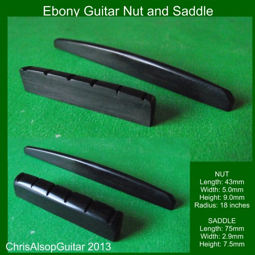 Ebony Guitar Nut and Saddle