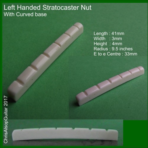 Left Handed Nut Stratocaster nut with Curved Base