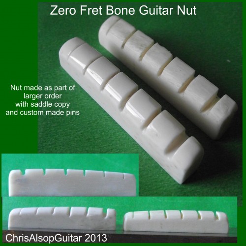 Zero Fret Bone Guitar Nut with Extra Wide Slots