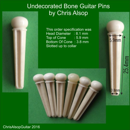 Plain Buffalo Bone Guitar Bridge Pins
