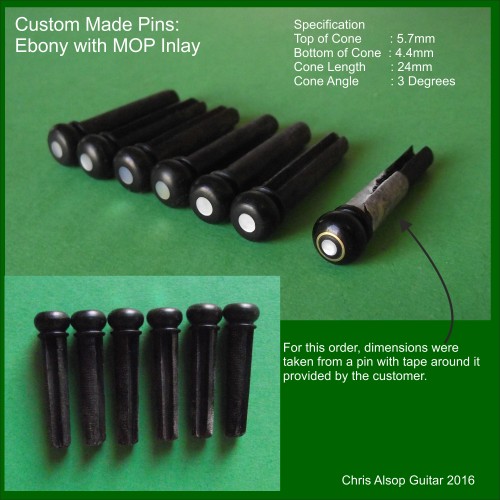 Ebony and MOP Guitar Bridge Pins For Faith Guitar