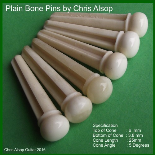 Plain Buffalo Bone Guitar Bridge Pins