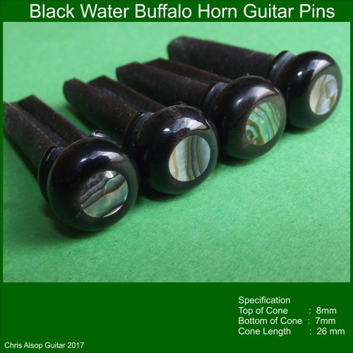 Buffalo Horn and Abalone Custom Made Guitar Pins