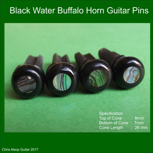 Buffalo Horn and Abalone Custom Made Guitar Pins