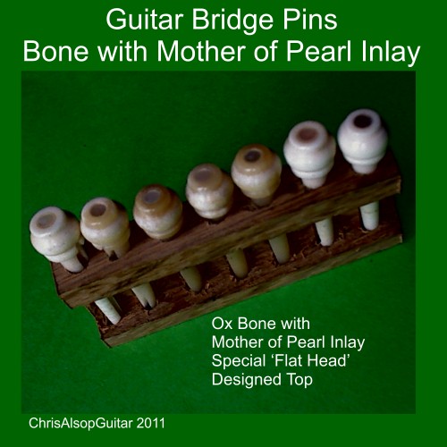 Bone Pins with Mother of Pearl inlay