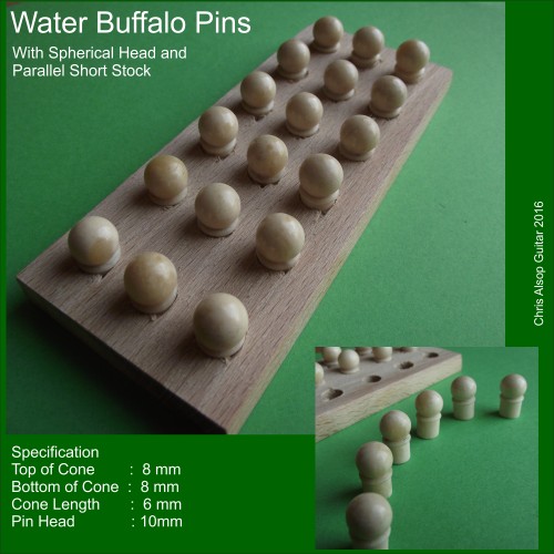 Parallel Buffalo Bone Pins with Sperical Head