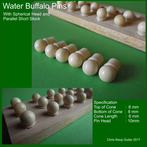 Parallel Buffalo Bone Pins with Short Stock