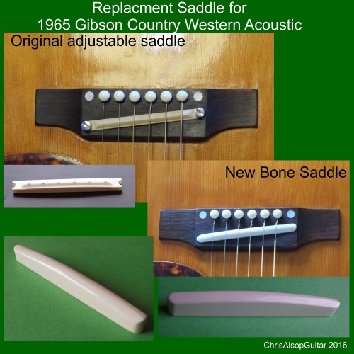 1965 Gibson Acoustic Saddle Replacement in Bone