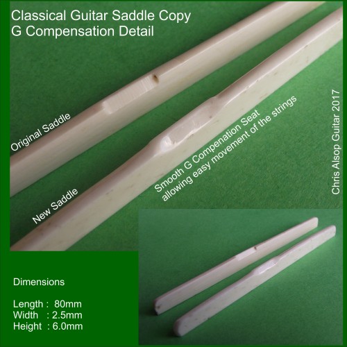 Classical Guitar Saddle Copy in Bone