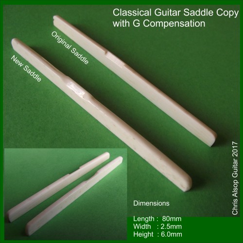 Classical Guitar Saddle Copy in Bone