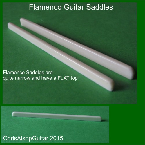 Flamenco Guitar Saddles with flat crown