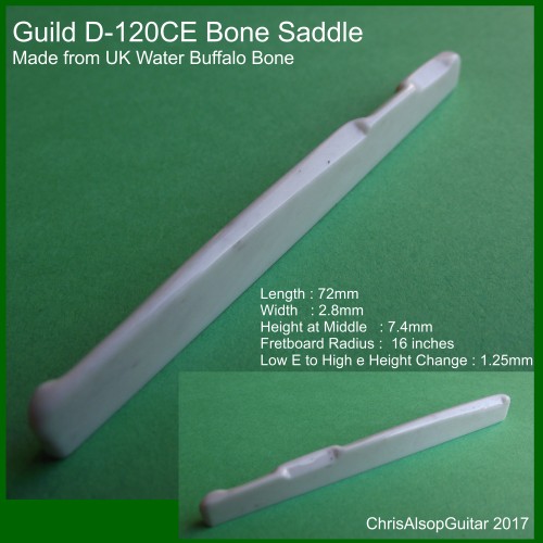 Guild D-120CE Guitar Bone Saddle