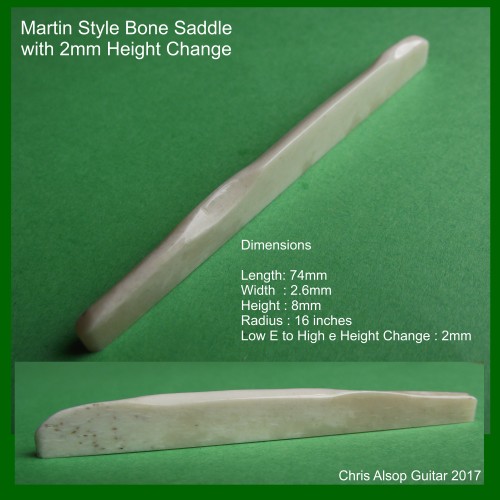 Martin Style Guitar Saddle in Bone