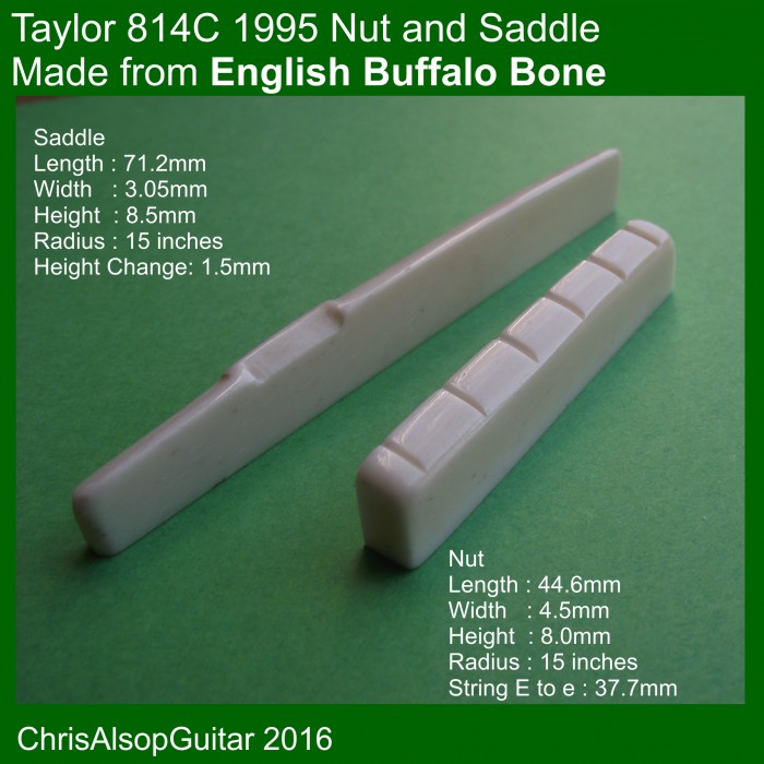 8mm High Bone Acoustic Guitar Saddle Compensated 74mm wide 8mm,9mm or 10mm high
