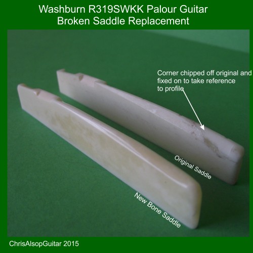 Washburn R319SWKK Palour Guitar Saddle in Bone