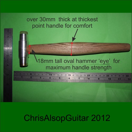 Chris Alsop Guitar Fretting Hammers sizes