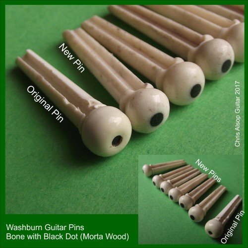 Washburn Guitar Pins in Bone