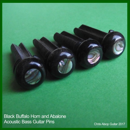 Buffalo Horn and Abalone Acoustic Bass Pins