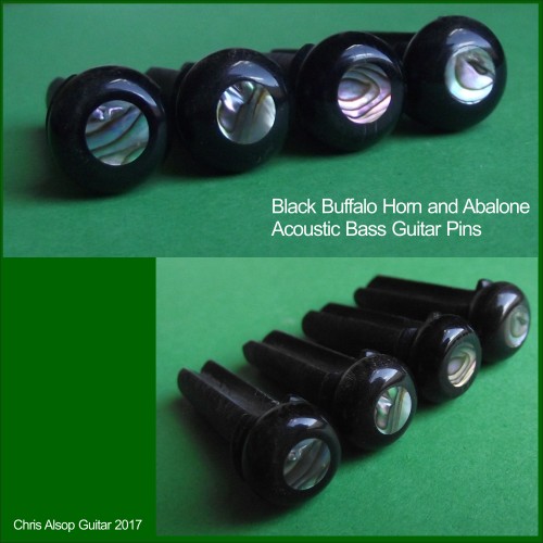 Buffalo Horn and Abalone Acoustic Bass Pins