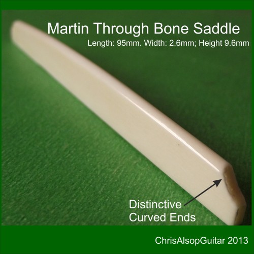 Long Martin Guitar Bone Saddle