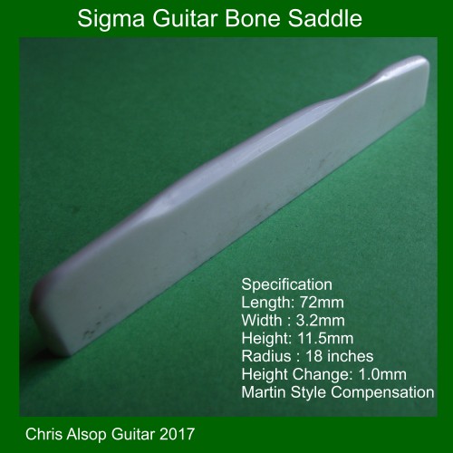 Sigma Guitar Saddle in Bone