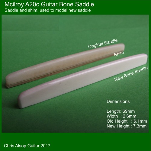 Mcilroy A20c Bone Guitar Saddle