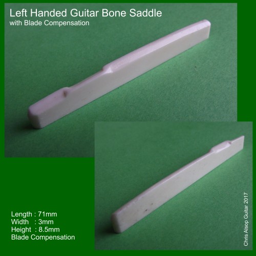 Left Handed Guitar Bone Saddle